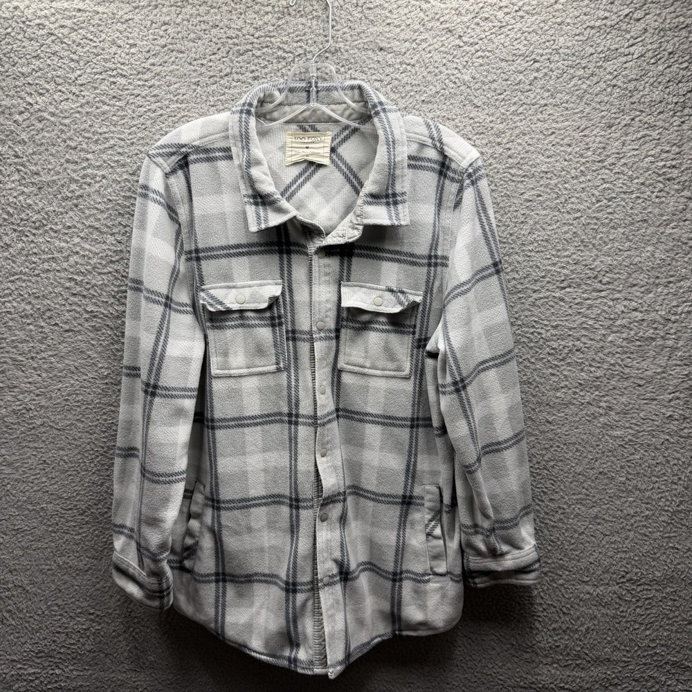 Too Foxy Shacked Women's Size XL Grey Plaid Button Up Shacked Ladies Size XL